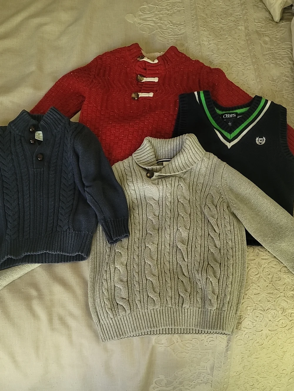 x4 Boys Sweater Bundle Size 5, Gymboree, Chaps (Vest), Classic Club, Dress Well